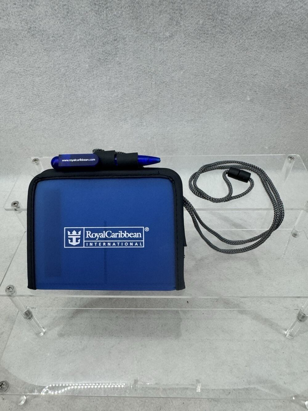 New Royal Caribbean Blue Seapass Holder With Lanyard, Notebook and Pen